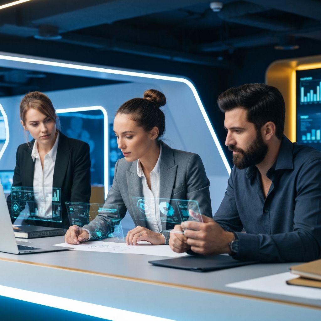 Entrepreneurs working on innovation projects